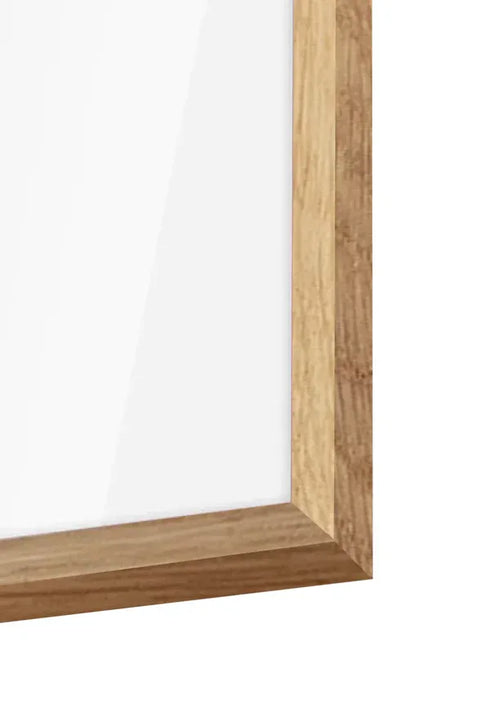 Set Of 2 Posters Light Coral Real Rose Gold + 2 Natural Oak Frames 50x70cm